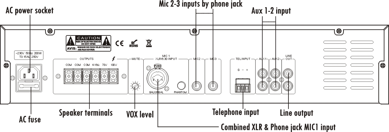 Desktop Mixer Amplifier T-10AP T-20AP T-40AP T-60AP T-120AP